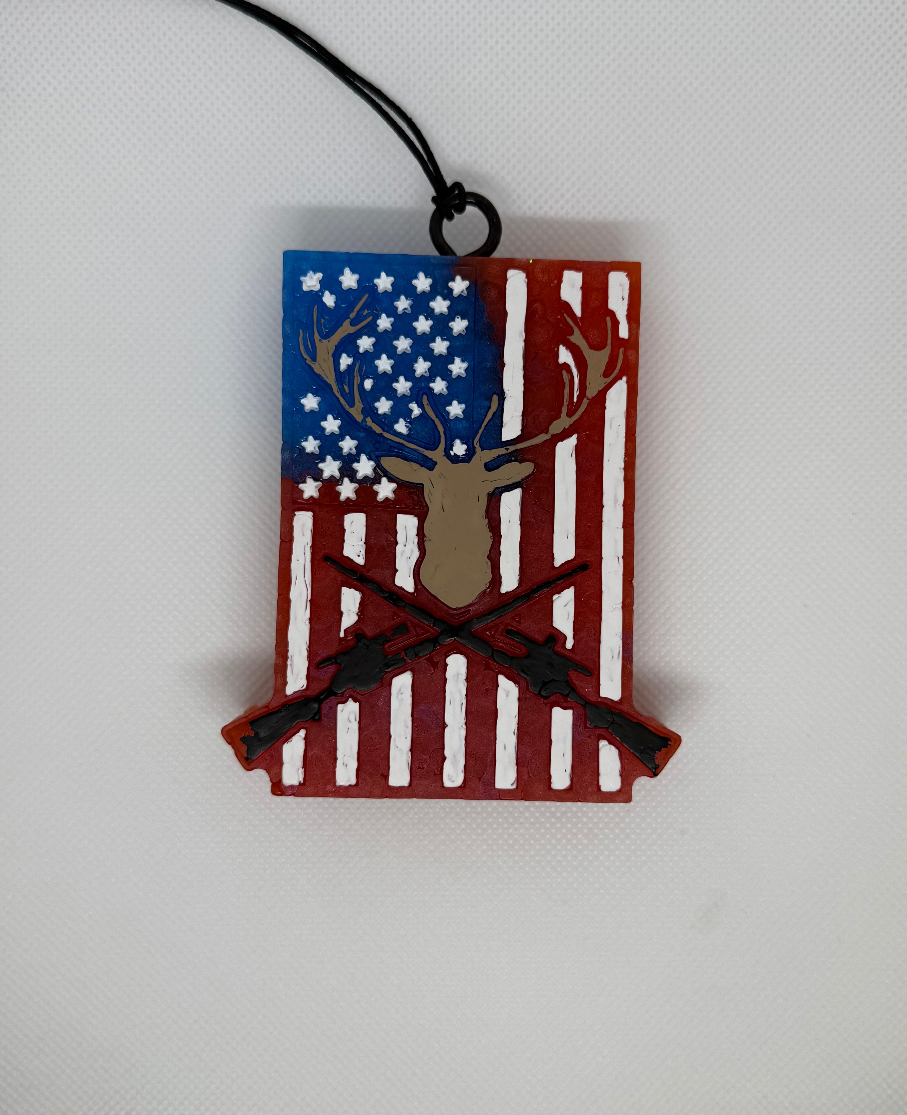 American Flag w/Deer Freshie